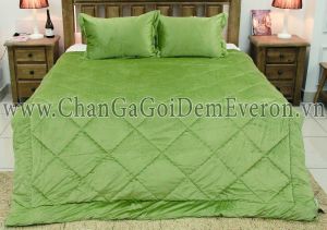 Bộ chăn nỉ MICRO BURN OUT SOLID GREEN ARMY