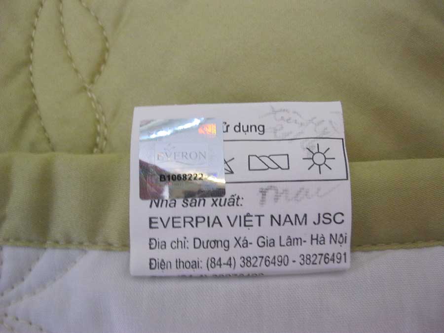Tem mác của sản phẩm Everon chống hàng giả